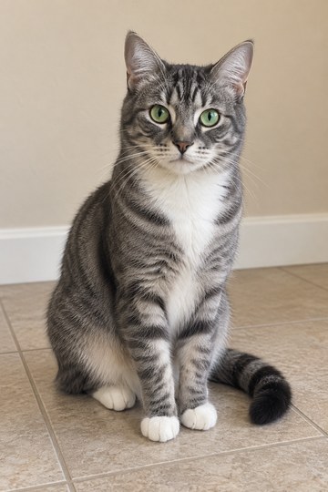 Original AI-created gray tabby cat photo